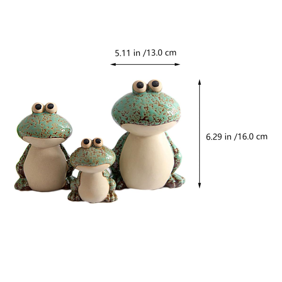 Yardenfun 1juego Figuras Decorativas de Cerámica Forma de Ranas Verdes para Escritorio Adorno Creativo para Hogar y Oficina Estatua de Cerámica Suave y Vistosa