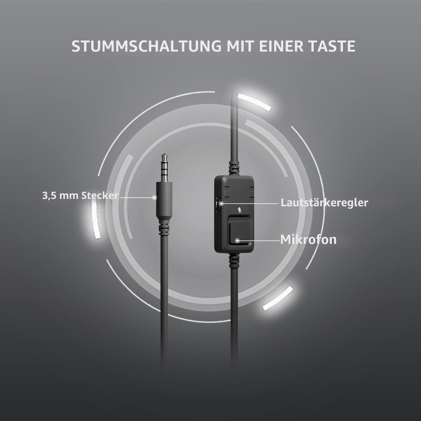 Somic Gaming-Kopfhörer für Xbox One, Stereo-Surround-Sound mit Geräuschunterdrückung, abnehmbares Katzenohr-Headset mit Inline-Steuerung für Jungen und Männer
