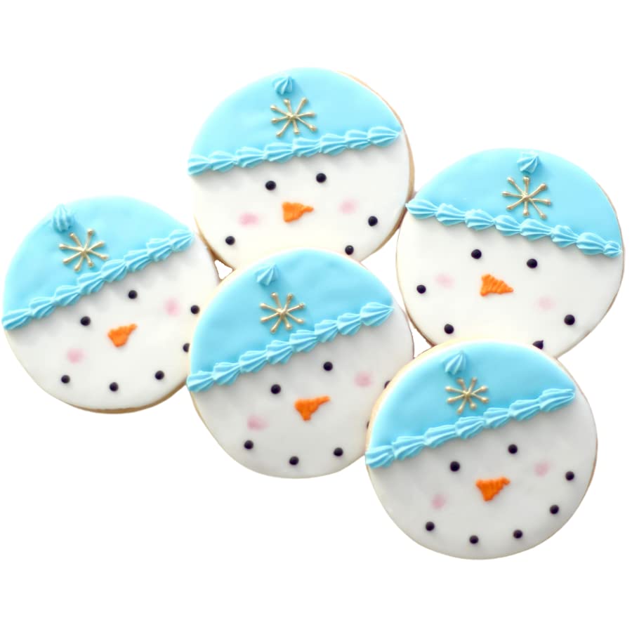 ½ Dz. Snowman Head Cookies! Winter Birthday Party Christmas Snow Themed Favors or Gift!