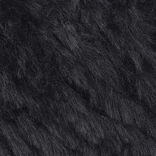 Image of NICEEC 2 Skeins Faux Fur Yarn Super Soft, Chunky & Fluffy, Eyelash Yarn for Crochet & Knitting (Total Length 70yds,3.53oz) - Black