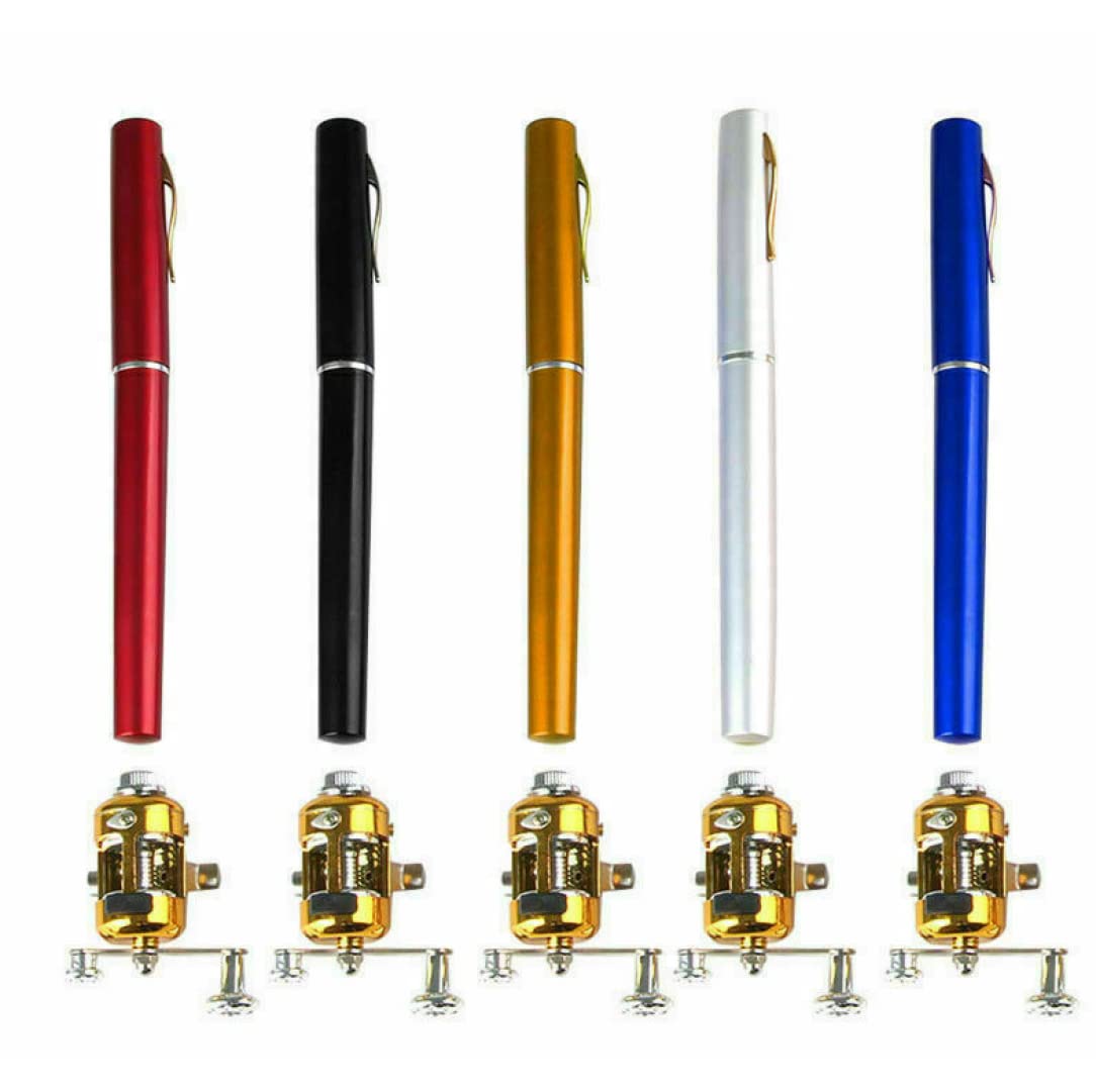 Pole de pêche à Stylo 1pc Mini Canne à pêche de Poche Portable de Poche télescopique Accessoire de pêche à la pêche (Argent)