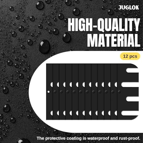 Image of Heavy Duty Door Hinge Shims 12 Pack (C-Shape Slot with Offset Screw Layout), High-Strength Metal Shims with Anti-Corrosion Coating for Door Alignment & Repair, Residential & Commercial Use (4 Inch)