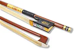 ModouString Arco de violino 4/4, pau-brasil com sapo de ébano e incrustação elegante, leve e bem equilibrado