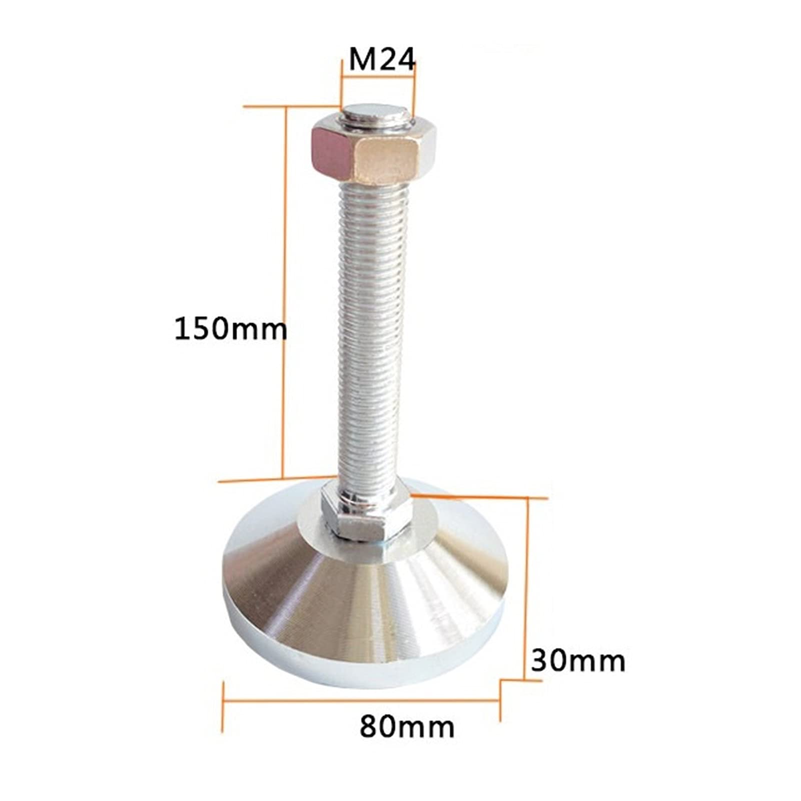 Patas ajustables, Patas para muebles, Pie nivelador ajustable de alta resistencia, pata niveladora for muebles, enderezador de pie con rosca completa, riel nivelador de base de 80 mm(D80 M20X150mm)