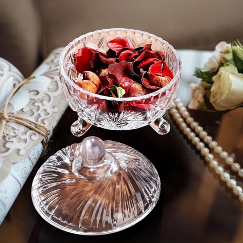 Image of WRINGO Glass Cookie Jar with Airtight Lid | Clear Glass Storage Container for Cookies, Biscuits, Candy, Snacks & Dry Fruits | Kitchen Countertop Storage Jar | (Pack of 1)