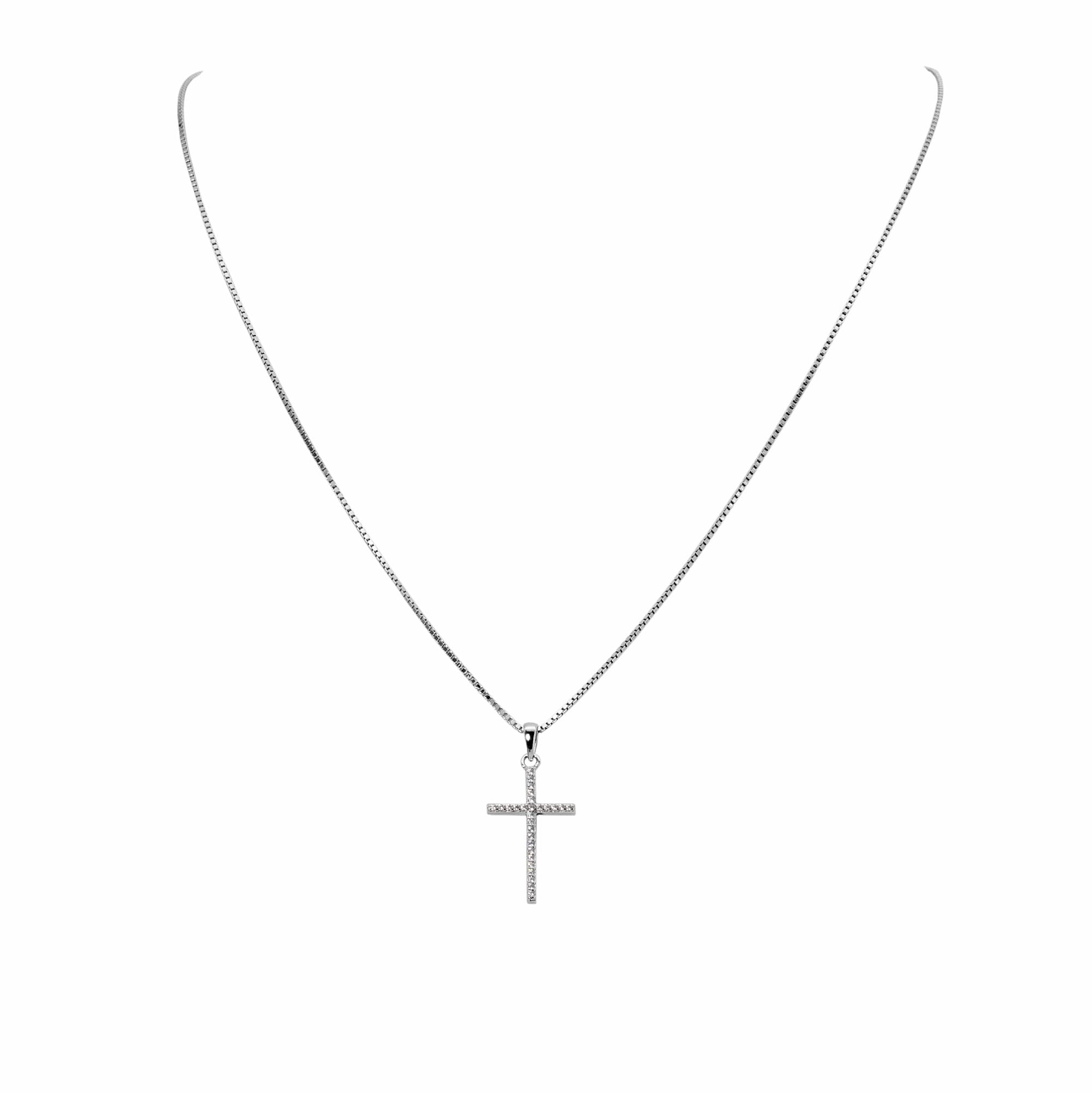 Venezianer Kette Halskette Anhänger Kreuz Zirkon 925 Sterling Silber Damen Herren Halskette