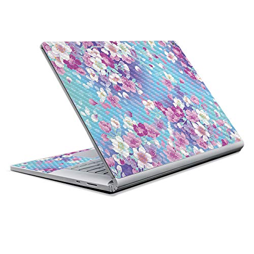 Image of MightySkins Carbon Fiber Skin for Microsoft Surface Book 2 13 inch (2017) - in Bloom,Protective, Durable Textured Carbon Fiber Finish,Easy to Apply, Remove, and Change Styles,