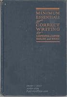 Minimum essentials of correct writing, B000865MMM Book Cover