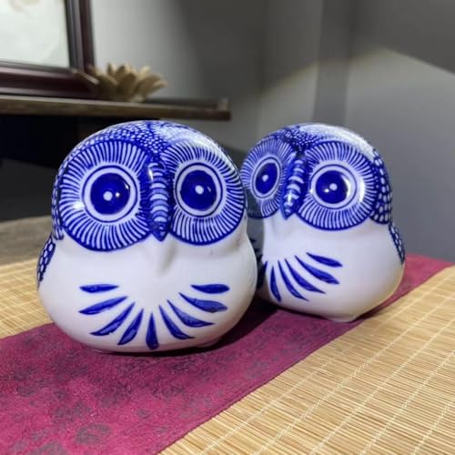 Estatua de Búho para Decoración de Hogar Azul miniatura 4