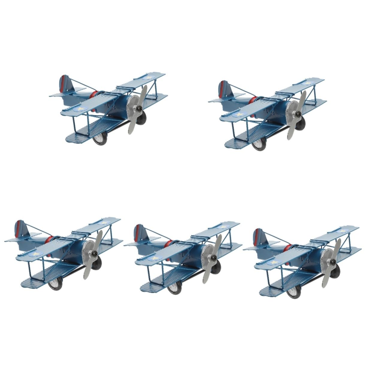 Modèle avion vintage pour bureau et salon ornement miniature rétro 5 pièces