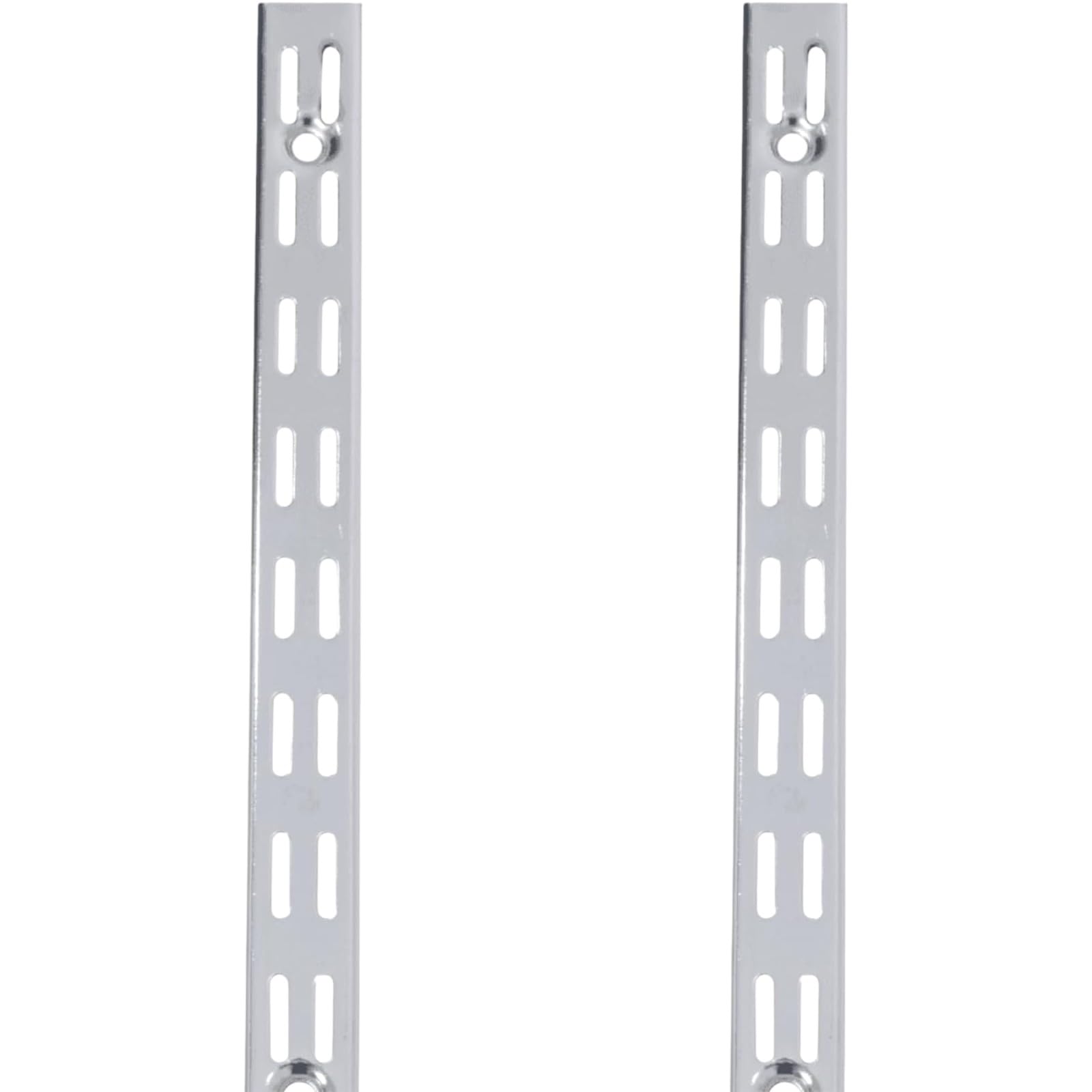 Shoplines Supplies 2 Pack 120cm Twin Slot Upright Shelving Rail Chrome Steel Wall Mounted