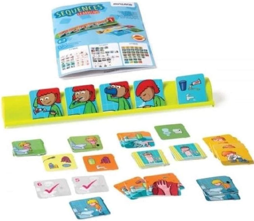 Miniland Educational - Learning Sequences: Hygiene Habits Playset, Multi-Color, OSFA