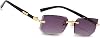 Rimless Tinted Sunglasses for Women Men, Lightweight Rectangle Frameless Glasses UV400 Protection, Stylish Square Sun Shades for Retro 90s Party Driving Outdoor Activities