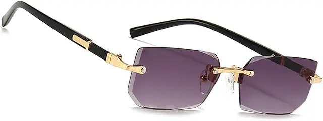 Cartier Bril Rectangular Frameless Sunglasses with UV400 Protection