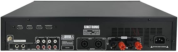2-in-1 Karaoke Amplifier with Digital Sound Processor | Class D Power Amp with Anti-Feedback & Howling Control | Professional Sound System for Home & Events