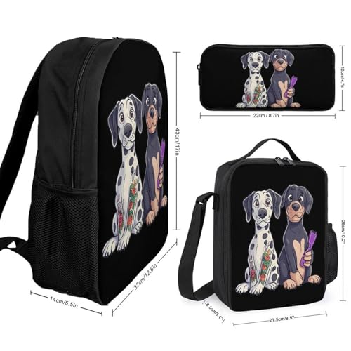Dalmatian Dog Haircut And Tattoo Large Travel Backpacks Carry on Backpack Weekender Bag with 2 Storage Pockets for Men And Women2