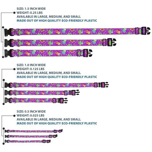 Collar de perro grande morado con clip plástico ajustable Buckle Down 4