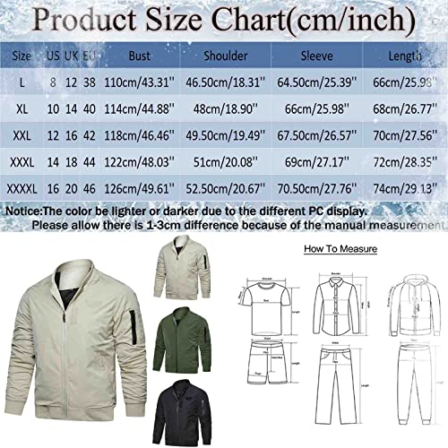 Mens Us Size Winter Coats Male Autumn And Winter Windproof Zipper Stand Collar Multi Pockets Long Sleeve #TOP5