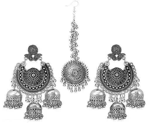 Molika creation White Metal Brass Ethnic Jhumki Earrings for Women (B07MTB52G2) Amazon Price History, Amazon Price Tracker