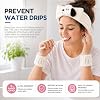 Set de Cinta para Spa y Muñequeras para Lavado Facial de Snoopy Peanuts CELAVI - Banda para cabello y cuidado de la piel de microfibra suave, blanco 4