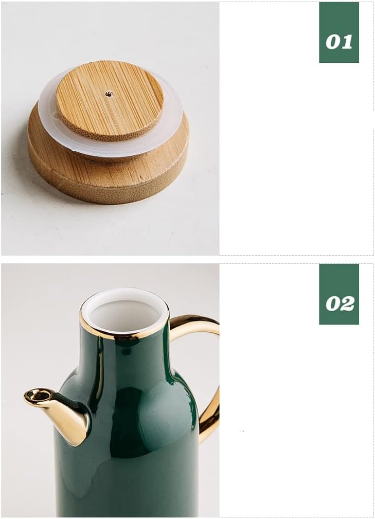 Oil Dispenser for Kitchen Olive Oil Bottle Ceramic Oil Pot Soy Sauce & Vinegar Pot Seasoning Bottle Set for Home Kitchen Restaurant Spray Bottle(B,S 200ml)