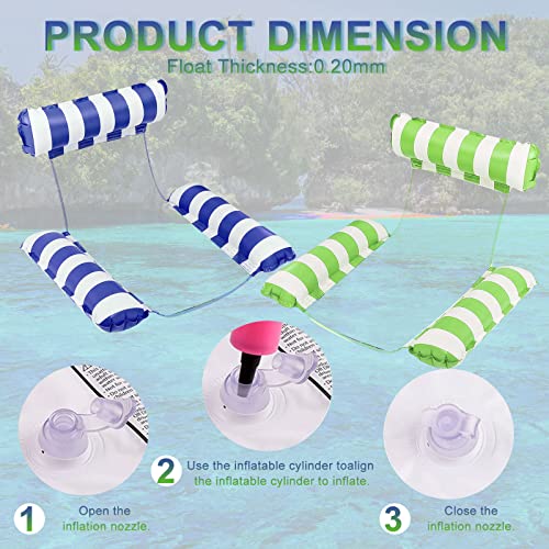 Eeocwf 2 Pack Inflatable Pool Float Chair, Floating Pool Chair Lounge Floats For Adults Pool Party, Pool Hammock Floats With Backrest, Floating Recliner With Air Pump For Summer Beach Lake #TOP4