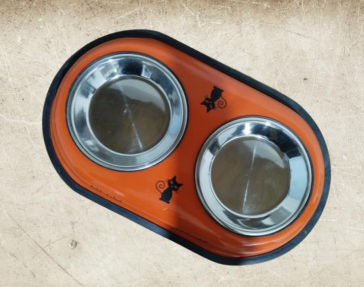 ARYAN INNOVATIONS Dog Cat Food Bowls Feeder Double Diner Box Set with Anti Slip Mat - Set for Drinking or Eating Food 170ml (170ml*2_XS, Orange) (B0CSXDBXF9) Amazon Price History, Amazon Price Tracker