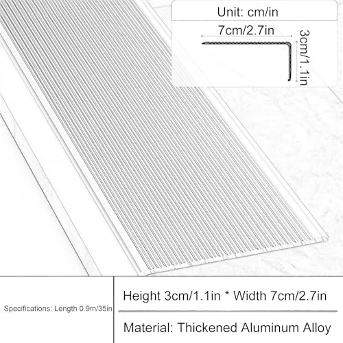 Borde de aluminio texturizado para peldaños y escalones de paso 3
