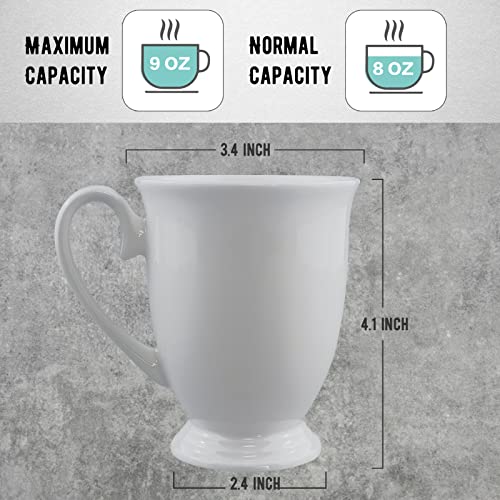 Costmance Coffee Mug Set Of 2(9 Oz), Fine Bone China Coffee Mug Set, Euro Style Art Tea Cup Coffee Mug For Women, Diy Gift, Microwave Dishwasher Oven Safe #TOP3