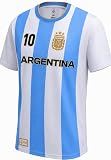 Icon Sports Argentina Messi 10 Official Poly Soccer Tee Game Day Shirt Woven Patch - Messi 10 Back Side - 2XL Blue