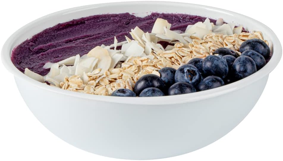 Restaurantware 21 Ounce Plastic Salad Bowls 200 Recyclable White Plastic Bowls - Diposable Large White Plastic To Go Bowls Lids Sold Separately For Pastas Salads And More