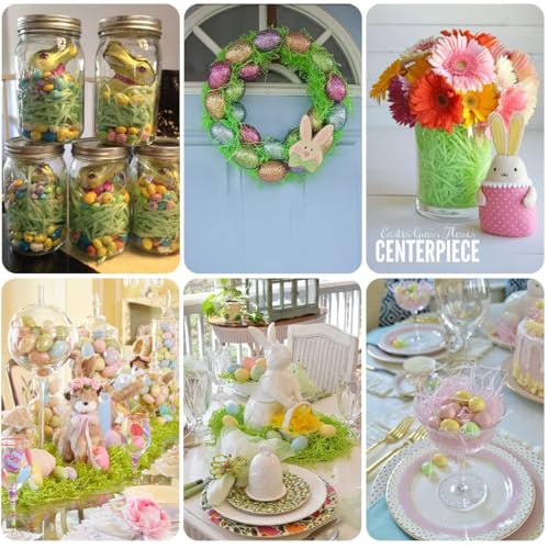 Ostern Gras, Wiederverwendbar Geschreddertes Papier für Geschenkbox Ostern, 6 Farben Füllmaterial Geschenk Oster für Ostergeschenkkörbe, Geschenkverpackungen, Party-Dekorationen