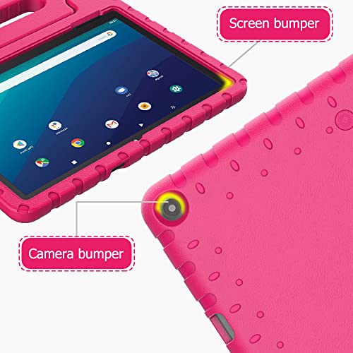 Avawo Kids Case For Onn 10.1” Model 100011886 Tablet (2Nd Generation, 2020), Light Weight Shock Proof Handle Stand Case For Walmart Onn 10.1 Inch Tablet (Just Fit 2020, 2Nd Generation), Hot Pink #TOP4