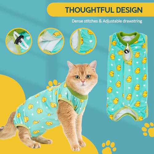 image for Avont Cat Recovery Suit - Kitten Onesie for Cats After Surgery, Cone o