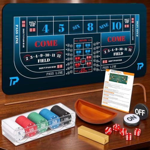 Craps Tabletop Game Set with Mat