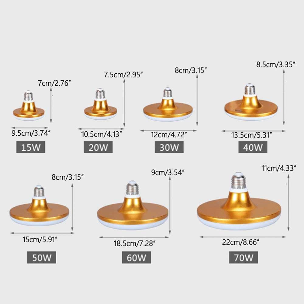 Paquete de 10 Bombillas Led E27 de Bajo Consumo, Bombillas Led de Alta Potencia de 70 W, Bombillas Demento Led, Base E27 de Luz Diurna de 6000 K-6500 K, Lámpara de Disco de Luz Blanca/Yellow