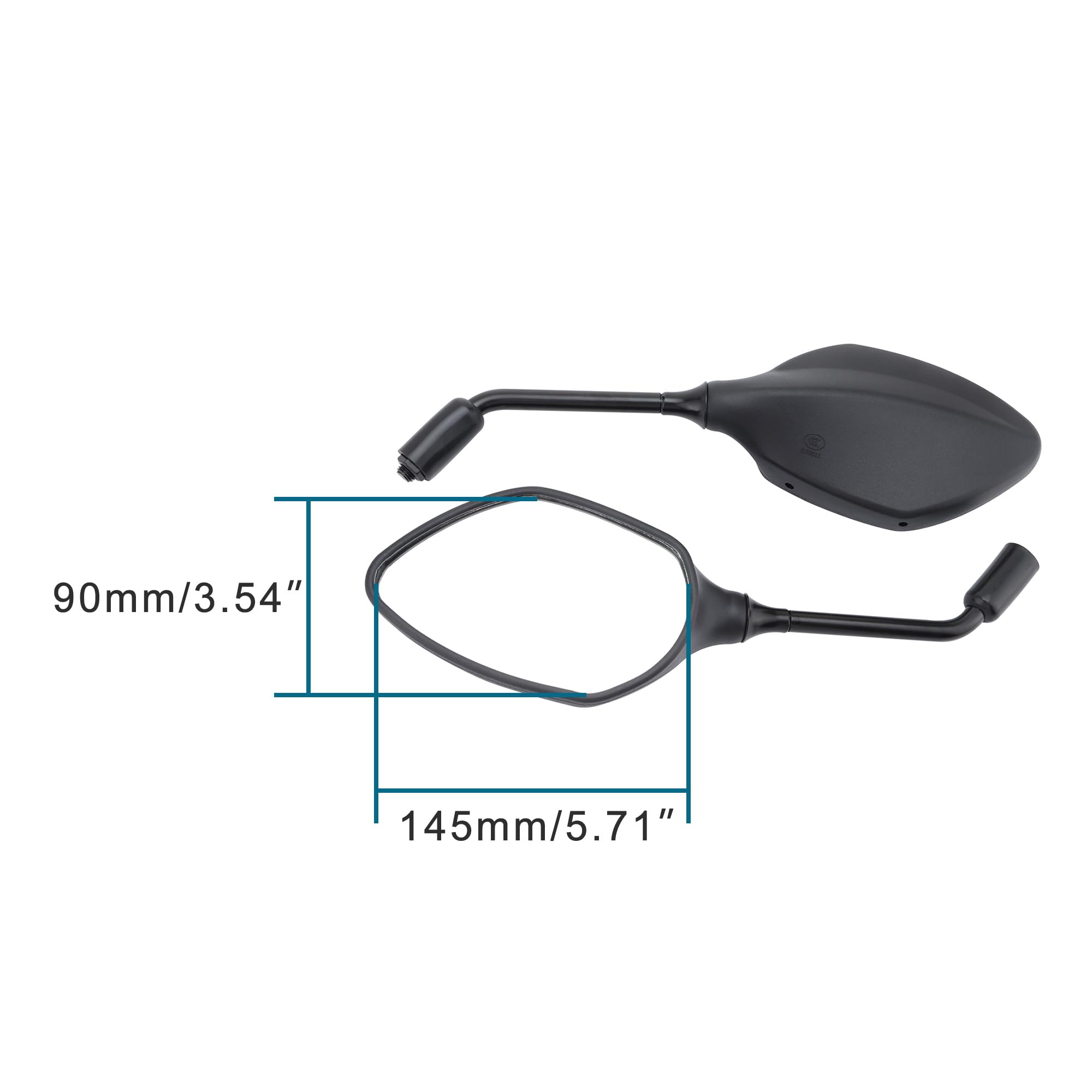 Rétroviseur Moto Universel 10 Mm - Rotation 360° - Compatible Guidon 22 Mm - Pour Scooter, ATV, Kart, Etc.