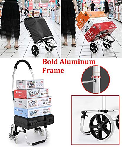 YRYBZ Einkaufstrolley Stabiler Einkaufswagen Treppensteiger Einkaufstrolleys mit 6 Rädern Kapazität 50KG Tragfähigkeit… – Bild 5