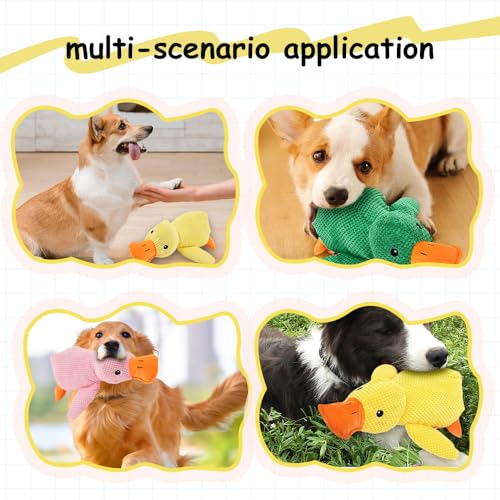 Image of Koujut 2025 Upgraded Dog Toys for Aggressive Chewers, New Duck Dog Toys for Large Dogs, Puppy Toys Indestructible for Large Medium Small Dogs (Yellow, XL-14.9 * 17.7in)