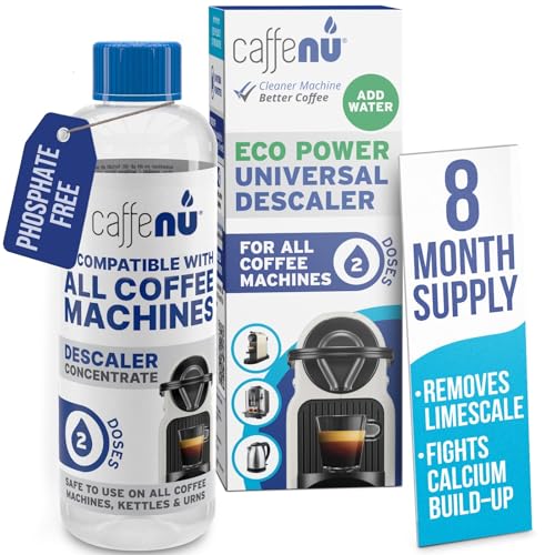 Universal Coffee Machine Descaler. 200ml Nespresso Compatible Descaler Kit. Dolce Gusto, Melitta, Gaggia Compatible. Removes Limescale and Provides Hotter Coffee. 2 Uses