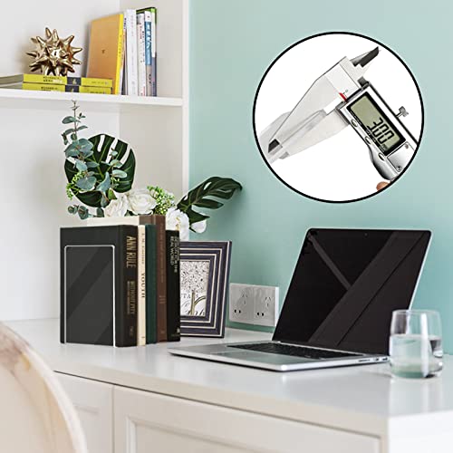 Happyhapi Book Ends Acrylic Bookends For Shelves, Clear Book Holder Stand, Non-Skid Decorative Bookend, Study Book Organizer For Home Library Office, 5 X 5 X 7.3 In (4 Pair/ 8 Pcs, Large) #TOP4