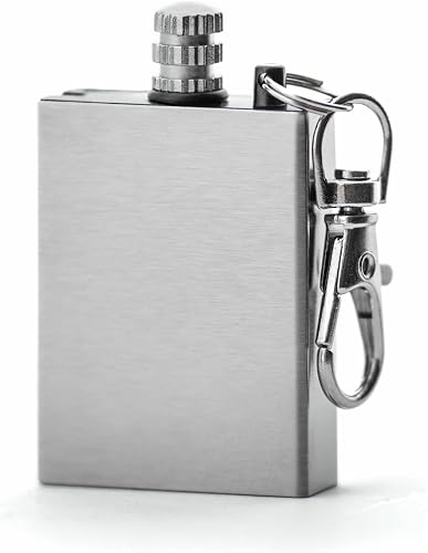 PRECORN Porte-clés allumette: survie en plein air, briquet en acier inoxydable, 