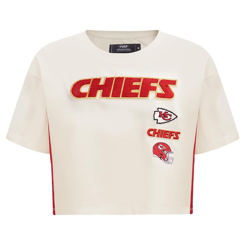 Pro Standard Womens NFL Kansas City Chiefs Retro Classics Short Sleeve Boxy Tee Eggshell Xs