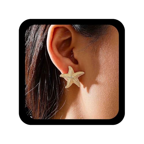 Boucles d'oreilles étoile de mer bohème minimaliste et puces d'oreilles d'été pour femme