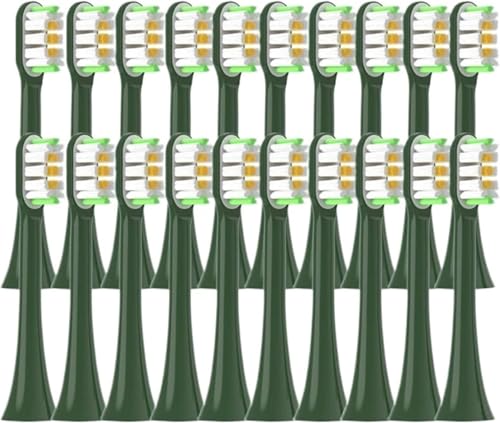 Soocas X3/X3U/X5 �\�t�g�u���X�g���~���g/VanGo �O���[���\�j�b�N�m�Y���ƌ݊�������A�����s�g�p�A20/50/100 �̓��s�g�p�̌����\�ȃu���V�w�b�h(50vangogreen)