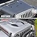 Vented Heat Dispersion Hood Compatible with Jeep Wrangler JK JKU 2007-2017,10th Anniversary Edition Metal Replacement Hoods Accessory Black