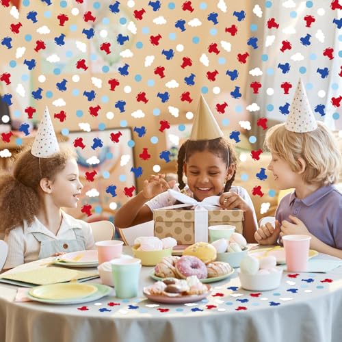Image of Whaline 300 Pcs Airplane Table Confetti Cloud Airplane Dot Table Centerpieces for Aviation Birthday Baby Shower Party Supplies