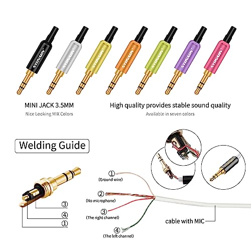 Conectores de audio estéreo macho 3.5mm TRS pack 3 miniatura 5