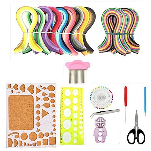 Paper Quilling Kit include 36 Color 900 Strips 3MM Width Strips Quilling Paper and 10 Quilling Tools for Quilling Art