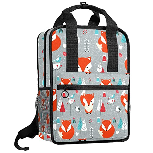 Sac à dos pour garçons gris avec bretelles réglables et motif animaux rigolo